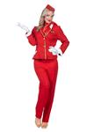 Stewardess Pak Dames Rood