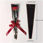 Hoes Voor Enkele Bloem - Zwart Met Gouden Streepje (20 Stuks) Valentijngift, excl decoraties