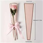 Hoes Voor Enkele Bloem - Roze Met Gouden Streepje (20 Stuks) Valentijngift, excl decoraties