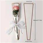 Hoes Voor Enkele Bloem - Wit Met Gouden Streepje (20 Stuks) Valentijngift, excl decoraties