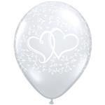Zilveren Liefde Ballonnen Hartjes 28cm - 50 stuks