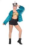 Festival Jas Turquoise Dames Tinsel