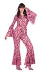 Disco 70S Jumpsuit Roze Dames