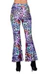Hippie 60S Broek Paars Panterprint