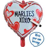 Hart Helium Ballon Beschrijfbaar Leeg 45cm