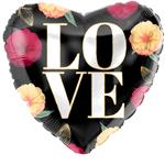 Love Hartjes Ballon Zwart 45cm
