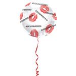 Witte Helium Ballon Hugh & Kisses Leeg 45cm