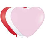 Rood Roze Hartjes Ballonnen 25cm 8st