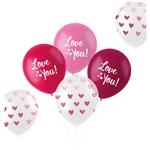 Rood Roze Ballonnen Love You! 33cm 6st