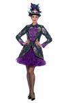 Luxe jas jacquard groen/paars
