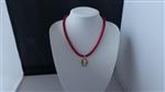 RODE KORAAL ketting/oorhanger-set