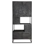 Vakkenkast Marbella | Zwart Visgraat | 90x200x45 cm