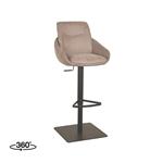 Barkruk Beauty 52x58,5x88,5-113 cm Taupe Micro Suede | In hoogte verstelbaar | Verwacht Vanaf Wk 21