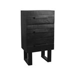 Ladekast Santos 50x30x83 cm Zwart Mangohout | Zwart Metaal