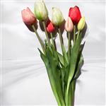 Bundel Tulpen 7 x - Cerise rood - Real Touch - 45cm - Mixen met verse bloemen boeket mogelijk -