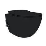 Wandcloset Aquasplash Rimoff Ophang toilet met bidetkraan Warm en Koud Water Mat Zwart (Exclusief zi