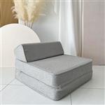 Bouclé Lounger - Wit -  kinderstoel, lounger en speelplek! Grey