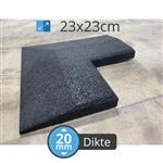 Hoekafwerking  23x23x2 high-density tegel