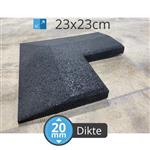 Hoekafwerking  23x23x2 high-density tegel
