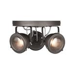 Led Spot Moto 3-Lichts 30x30x16 cm | Burned Steel Metaal