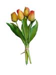 Actie Real Touch Tulpen OranjeGeel | 5 Stuks - Luxe Siliconen Latex Tulpen Luxe Siliconen Latex Real
