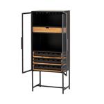 Wijnkast Gigi | 160 cm | Mangohout en metaal