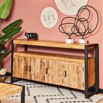 Dressoir Britt 4 Deur | Mangohout/ Zwart Metaal