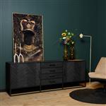 Dressoir New York 210x75x45 cm | Zwart Visgraat