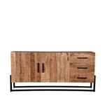 Dressoir Bolivia 184x40x85 Cm Rough Mangohout | Zwart Metaal