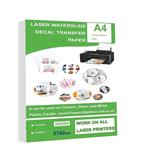 Laser Transferpapier voor Kaarsen, Glas & Hout - A4 DIY Decalpapier (10 Vellen) kan ook op bloemen e