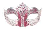 Venetiaans Oogmasker Roze Zilver Glitter