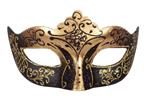 Venetiaans Oogmasker Zwart Goud Glitter