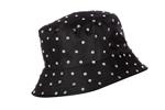 Zwarte Bucket Hat Dames Strass Steentjes