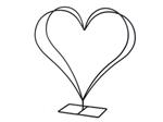 Metalen Frame Hart 3D op Voet 34,5 x 34,5 cm Voor Decoratie en Bloemschikken Metalen frame hart 3d