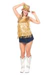 Party Top Goud Dames Franjes Pailletten