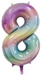 8 Jaar Helium Ballon Regenboog Pastel Leeg 86cm