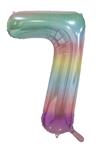 7 Jaar Helium Ballon Regenboog Pastel Leeg 86cm