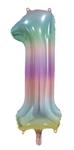 1 Jaar Helium Ballon Regenboog Pastel Leeg 86cm