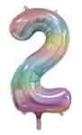 2 Jaar Helium Ballon Regenboog Pastel Leeg 86cm