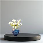 Galle vaasje met kunst margrietjes