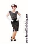 Love Kills, Black and White Polkadot Femme Fatale Top.