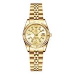 Luxe Elegant Horloge voor Dames - Modieus Kwarts Uurwerk Roestvrij Staal - Goud
