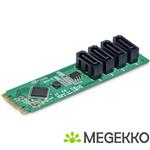 StarTech.com 4-Port M.2 naar SATA Adapter Kaart, M.2 PCIe 3.0 naar SATA HDD/SSD Uitbreidingskaart, A