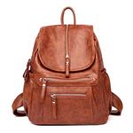 Vintage PU-leren rugzak voor dames - Schoudertas voor reisschool Mochilas met rits