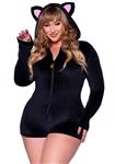 Kat Kostuum Zwart Dames Bodysuit Leg Avenue