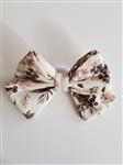 Haarelastiek met Grote Strik Bloemen Ecru