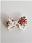 Haarklem  kleine Strik bloemen wit