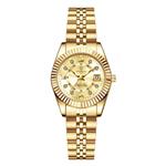 Luxury Elegant Watch for Women - 3ATM Waterproof Luminous Date Stainless Steel Quartz