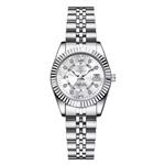 Luxury Elegant Watch for Women - 3ATM Waterproof Luminous Date Stainless Steel Quartz