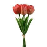 Tulp Tulpen Coral 33cm - Bundel van 5 stuks - Zijde Merk: PURE   Zijde Tulpen